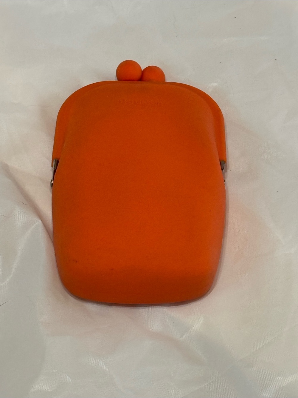 Orange Silicone Kiss-Lock Coin Purse